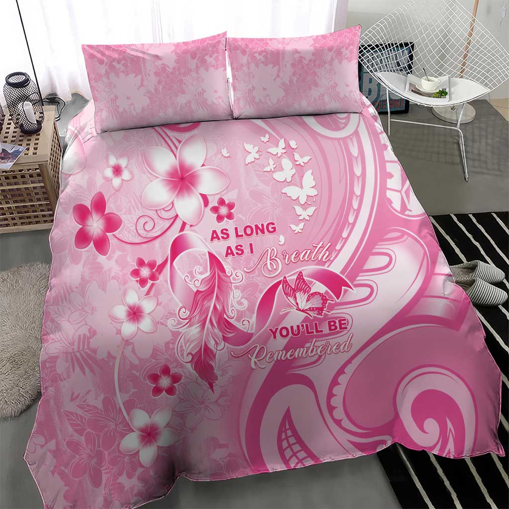 Memorial Pink Breast Cancer Awareness Bedding Set Plumeria Floral Tribal Pattern LT05 - Polynesian Pride