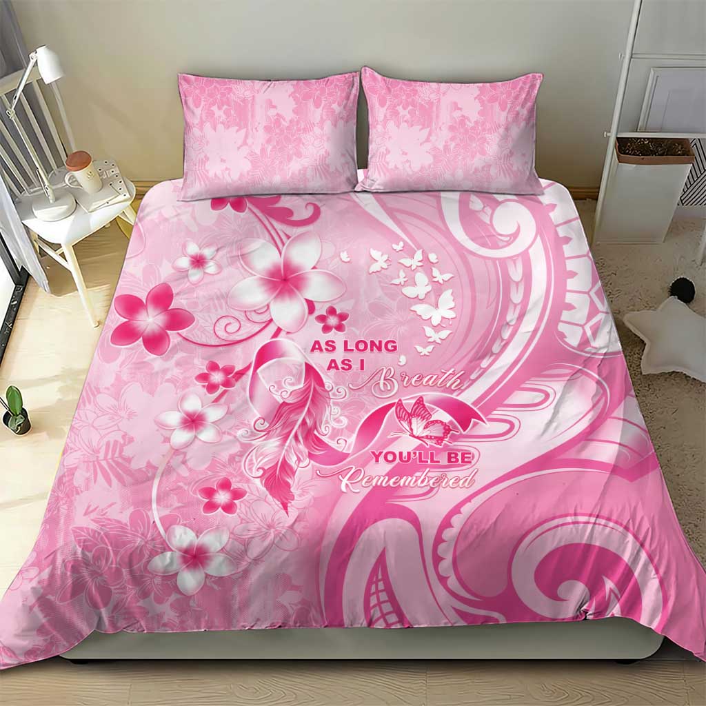 Memorial Pink Breast Cancer Awareness Bedding Set Plumeria Floral Tribal Pattern LT05 - Polynesian Pride