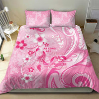 Memorial Pink Breast Cancer Awareness Bedding Set Plumeria Floral Tribal Pattern LT05 - Polynesian Pride