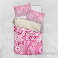 Memorial Pink Breast Cancer Awareness Bedding Set Plumeria Floral Tribal Pattern LT05 US Twin 172cm x 218cm Pink - Polynesian Pride