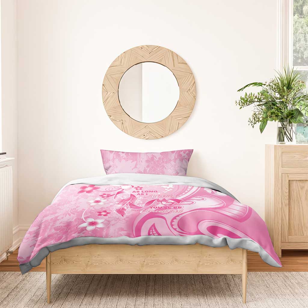 Memorial Pink Breast Cancer Awareness Bedding Set Plumeria Floral Tribal Pattern LT05 - Polynesian Pride