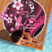 Memorial Breast Cancer Awareness Beach Blanket Plumeria Floral Tribal Pattern LT05 - Polynesian Pride