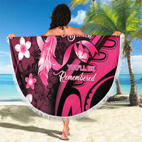 Memorial Breast Cancer Awareness Beach Blanket Plumeria Floral Tribal Pattern LT05 - Polynesian Pride