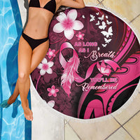 Memorial Breast Cancer Awareness Beach Blanket Plumeria Floral Tribal Pattern LT05 - Polynesian Pride