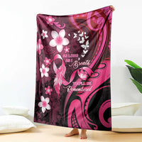 Memorial Breast Cancer Awareness Blanket Plumeria Floral Tribal Pattern LT05 - Polynesian Pride