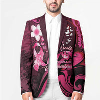 Personalised Memorial Breast Cancer Awareness Blazer Plumeria Floral Tribal Pattern LT05 - Polynesian Pride