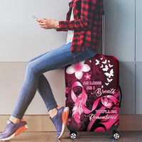 Memorial Breast Cancer Awareness Luggage Cover Plumeria Floral Tribal Pattern LT05 - Polynesian Pride