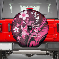 Memorial Breast Cancer Awareness Spare Tire Cover Plumeria Floral Tribal Pattern LT05 - Polynesian Pride