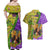 Personalised Hawaii Mardi Gras Couples Matching Off Shoulder Maxi Dress and Hawaiian Shirt Polynesian Pattern With Glitter Style LT05 - Polynesian Pride