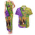 Personalised Hawaii Mardi Gras Couples Matching Tank Maxi Dress and Hawaiian Shirt Polynesian Pattern With Glitter Style LT05 Yellow - Polynesian Pride