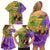 Personalised Hawaii Mardi Gras Family Matching Off Shoulder Short Dress and Hawaiian Shirt Polynesian Pattern With Glitter Style LT05 - Polynesian Pride