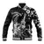 Hawaii Ukulele Baseball Jacket Polynesian Pattern Mix Hibiscus Black Version LT05