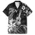 Hawaii Ukulele Hawaiian Shirt Polynesian Pattern Mix Hibiscus Black Version LT05