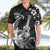 Hawaii Ukulele Hawaiian Shirt Polynesian Pattern Mix Hibiscus Black Version LT05