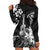 Hawaii Ukulele Hoodie Dress Polynesian Pattern Mix Hibiscus Black Version LT05