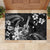 Hawaii Ukulele Rubber Doormat Polynesian Pattern Mix Hibiscus Black Version