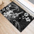 Hawaii Ukulele Rubber Doormat Polynesian Pattern Mix Hibiscus Black Version