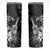 Hawaii Ukulele Skinny Tumbler Polynesian Pattern Mix Hibiscus Black Version