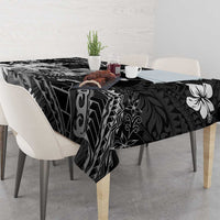Hawaii Ukulele Tablecloth Polynesian Pattern Mix Hibiscus Black Version LT05 - Polynesian Pride