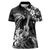 Hawaii Ukulele Women Polo Shirt Polynesian Pattern Mix Hibiscus Black Version LT05