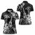 Hawaii Ukulele Women Polo Shirt Polynesian Pattern Mix Hibiscus Black Version LT05