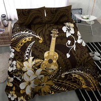 Hawaii Ukulele Bedding Set Polynesian Pattern Mix Hibiscus Gold Version LT05 - Polynesian Pride