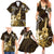 Hawaii Ukulele Family Matching Summer Maxi Dress and Hawaiian Shirt Polynesian Pattern Mix Hibiscus Gold Version LT05