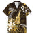 Hawaii Ukulele Hawaiian Shirt Polynesian Pattern Mix Hibiscus Gold Version LT05