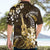 Hawaii Ukulele Hawaiian Shirt Polynesian Pattern Mix Hibiscus Gold Version LT05