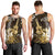 Hawaii Ukulele Men Tank Top Polynesian Pattern Mix Hibiscus Gold Version LT05