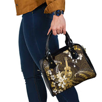 Hawaii Ukulele Shoulder Handbag Polynesian Pattern Mix Hibiscus Gold Version LT05 - Polynesian Pride