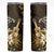 Hawaii Ukulele Skinny Tumbler Polynesian Pattern Mix Hibiscus Gold Version