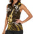 Hawaii Ukulele Women Sleeveless Polo Shirt Polynesian Pattern Mix Hibiscus Gold Version LT05