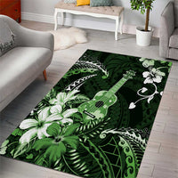 Hawaii Ukulele Area Rug Polynesian Pattern Mix Hibiscus Green Version LT05 - Polynesian Pride