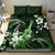 Hawaii Ukulele Bedding Set Polynesian Pattern Mix Hibiscus Green Version