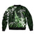 Hawaii Ukulele Bomber Jacket Polynesian Pattern Mix Hibiscus Green Version LT05