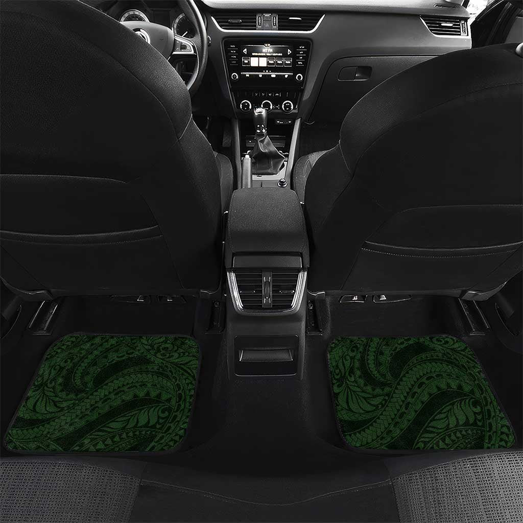Hawaii Ukulele Car Mats Polynesian Pattern Mix Hibiscus Green Version LT05 Set 2pcs - Back Green - Polynesian Pride