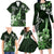 Hawaii Ukulele Family Matching Long Sleeve Bodycon Dress and Hawaiian Shirt Polynesian Pattern Mix Hibiscus Green Version LT05