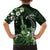 Hawaii Ukulele Family Matching Short Sleeve Bodycon Dress and Hawaiian Shirt Polynesian Pattern Mix Hibiscus Green Version LT05