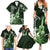 Hawaii Ukulele Family Matching Summer Maxi Dress and Hawaiian Shirt Polynesian Pattern Mix Hibiscus Green Version LT05