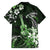 Hawaii Ukulele Family Matching Summer Maxi Dress and Hawaiian Shirt Polynesian Pattern Mix Hibiscus Green Version LT05