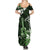 Hawaii Ukulele Family Matching Summer Maxi Dress and Hawaiian Shirt Polynesian Pattern Mix Hibiscus Green Version LT05