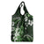 Hawaii Ukulele Grocery Bag Polynesian Pattern Mix Hibiscus Green Version