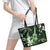 Hawaii Ukulele Leather Tote Bag Polynesian Pattern Mix Hibiscus Green Version