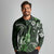 Hawaii Ukulele Long Sleeve Polo Shirt Polynesian Pattern Mix Hibiscus Green Version LT05