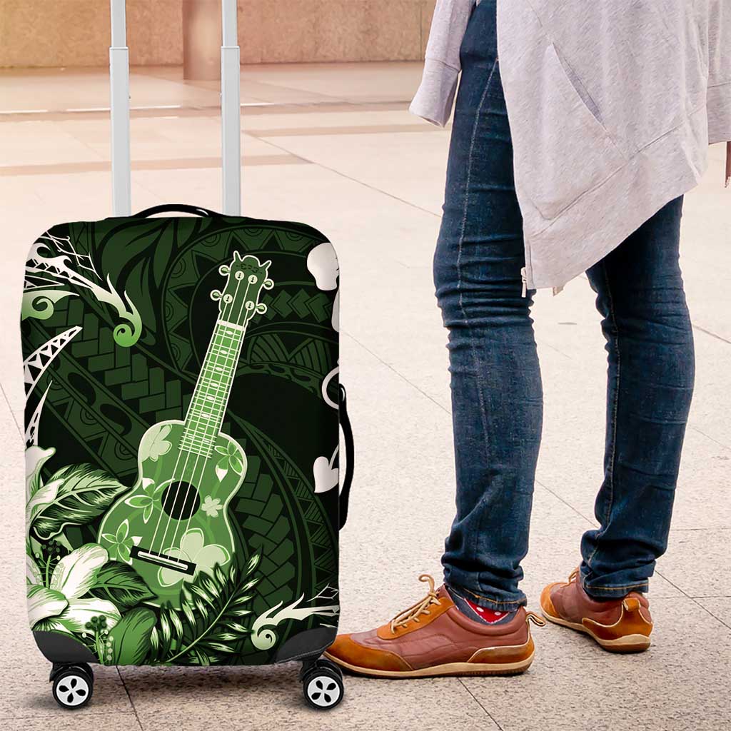 Hawaii Ukulele Luggage Cover Polynesian Pattern Mix Hibiscus Green Version LT05 Green - Polynesian Pride