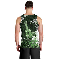 Hawaii Ukulele Men Tank Top Polynesian Pattern Mix Hibiscus Green Version LT05 - Polynesian Pride