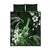 Hawaii Ukulele Quilt Bed Set Polynesian Pattern Mix Hibiscus Green Version