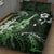 Hawaii Ukulele Quilt Bed Set Polynesian Pattern Mix Hibiscus Green Version