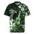 Hawaii Ukulele Rugby Jersey Polynesian Pattern Mix Hibiscus Green Version LT05